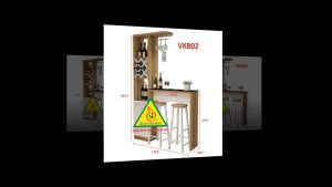 Quầy bar mini kết hợp tủ rượu VKB02 ( không kèm ghế) - Nội thất lắp ráp