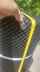 plastic screen black. size 1/2 hole by 4feet hiegth 1roll 30meters