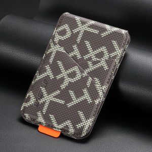 Card Storage Luxury Slot Faux Leather Magnet Stand RFID Mobile Phone Wallet Magnetic Card Holder For iPhone & Samsung Series