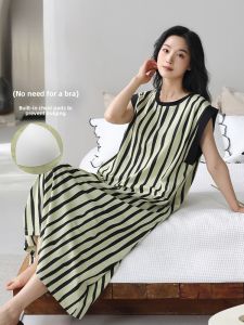 miiow | Cat Woman Summer Sleep Dress With Chest Pad Women Loose Plus Size Sleeveless Dress Ladies Nightgown Home Clothes