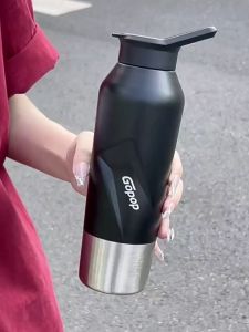 แก้วเก็บอุณหภูมิร้อน-เย็น GOPOPแท้500ML รุ่นใหม่ มีที่จับ หูหิ้ว และแก้วกาแฟ สแตนเลส304 - PQC-9004