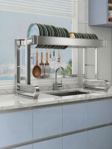 Stainless Steel Multifunctional Over Sink Dish Rack