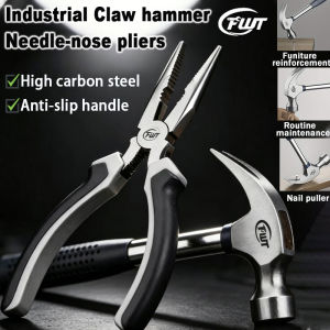 3-in-1 Claw Hammer With Non-Slip Grip & 6inch Needle Nose Pliers Heavy Duty Original Japan Industrial Multi-tool High Carbon Steel Impact Resistant Not Easily Broken Carpentry Nail Puller Hammer Ideal for DIY Home Decor Maintenance and Emergency Use