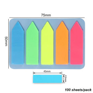 Multi colors PET Fluorescent Index Sticky Notes Student Office Marking Bookmark Indication Note Stickers Index Stickers