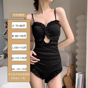 Summer 2024 New Pure Color Strapless Backless plus Size Ladies Beach Atmosphere Sensation Swimsuit Casual One Piece Swimwear