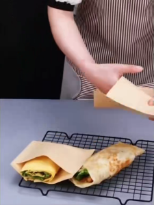 50PCS Kraft Paper Bags Sandwich Greaseproof Brown Paper Bags -Greaseproof Envelopes Wax Paper Bags