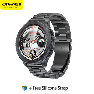 Awei H57สมาร์ทวอท์ชสำหรับผู้ชายหน้าจอ AMOLED ขนาดใหญ่รองรับบลูทูธโทรเข้าและตรวจสอบสุขภาพ3ATM กันน้ำคุยกัน