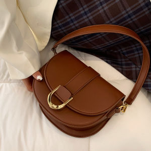 Fashionable Shoulder Crossbody Bag Womens Small Saddle Bag Stylish Versatile Single Strap Handbag Korean Style Leisure Bag