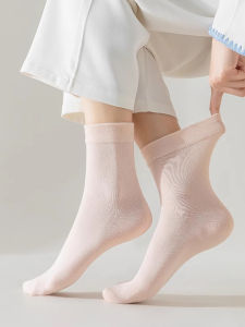 Tất Cotton Mỏng Đến Giữa Bắp Chân Mùa Hè Cho Nữ Thấm Hút Mồ Hôi Chống Mùi Không Có Xương Thoải Mái Tất Thường Ngày