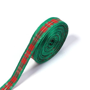 10yards/lot 10mm Polyester Red‑Green Christmas Theme Ribbons for DIY Christmas Gift Wrapping Crafts Xmas Tree Decorations