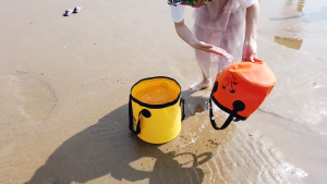 20L/10L Outdoor folding bucket camping portable bucket bag fishing folding tote bucket portable storage bag 500DPVC mesh cloth