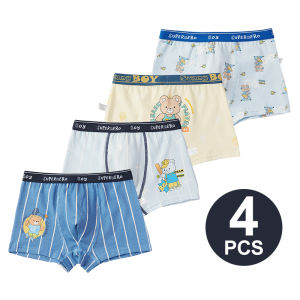 4Pcs Hỗn Hợp Trẻ Em Chàng Trai Đồ Lót Gấu in hình thú 95% Cotton Thoáng Khí Boxer Tóm Tắt Trẻ Em Của Quần Lót Cho Trường EVERYDAY Học