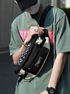 Trendy Mens Crossbody Backpack Casual Sporty Single Shoulder Sling Bag Youth Leisure Nylon Doughnut Shape Small Size