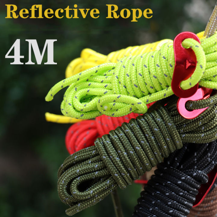 Windproof Rope 5PCS 4M Thicken Tent Canopy Windproof Rope Outdoor Camping Reflective ...