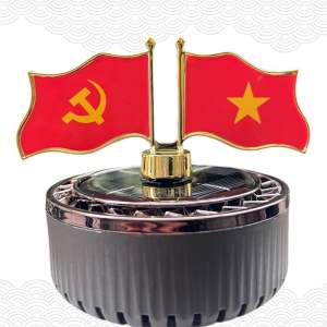Lá cờ quay bằng năng lượng mặt trời trang trí xe hơi để bàn làm việc khử mùi khuyếch tán tinh dầu nước hoa