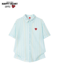CHARLES JANGS HAPPY HEART | American Contrast Color Simple Knit Cardigan Top