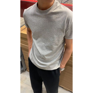 Gray T-Shirt Mens 300G Heavy Weight American Wear Fitness Sports Mens Short Sleeve Summer Silm Small Neckline Half Sleeve