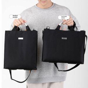 Casual Canvas Briefcase Mens Business Bag Shoulder Crossbody Bag Handbag Laptop Bag Soft Polyester Lining Zipper Closure