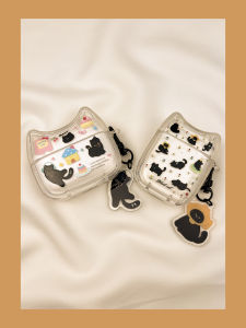 Cute Cartoon Black Cat Fish Cake Airpods4 Protective Case Wireless Bluetooth  pro Earphone Cover Second Generation Third Generation Aipods2 Airpodpro Four Generations 5
