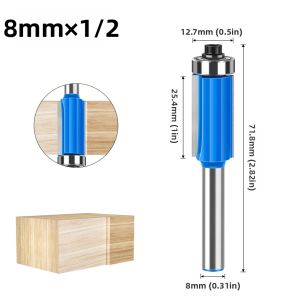 Dao Phay Gỗ 8mm Shank Flush Trim Hai Cạnh Có Bạc Đạn Dùng Để Cắt Tỉa Và Tạo Rãnh - Dao Phay Mặt Hợp Kim Tungsten Cobalt