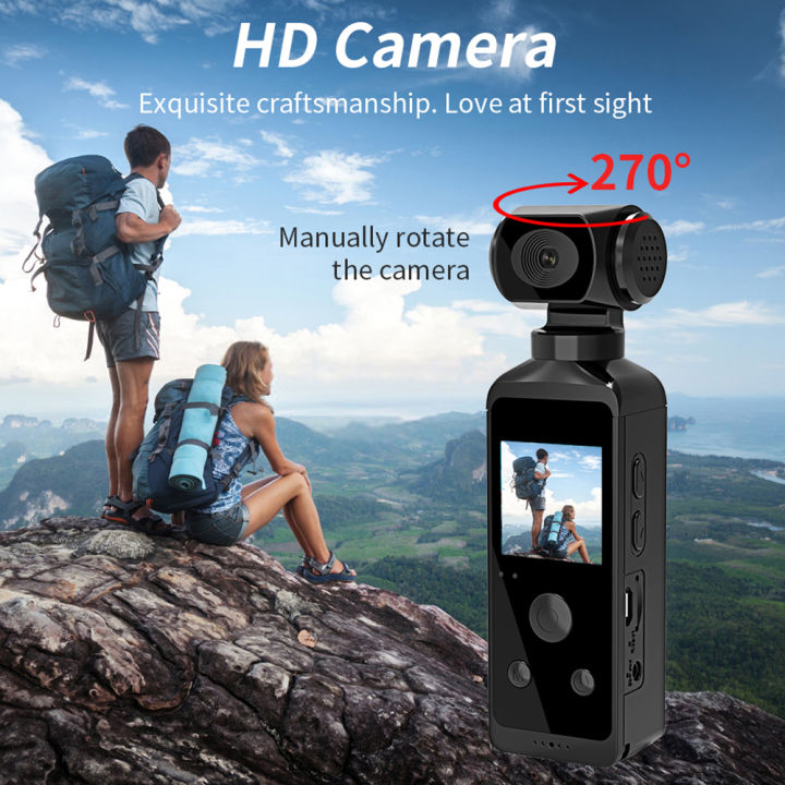 4K Sports Wearable WIFI Camera 270 ° Rotatable Lens Remote Viewing