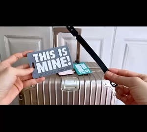 2Pcs Fashion Ins Luggage Tag English Letter Silicone Travel Anti Loss Luggage Tag Portable Stylish Personalized Card