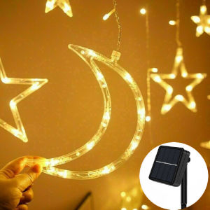 3.5M LED Curtain String Lights Fairy Decoration Holiday Garland Moon Star Lamp for Home Garden Christmas Party New Year Wedding