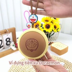 Bóp ví silicon hoạ tiết  dễ thương ví đựng tiền xu Đôrêmon Dorayaki