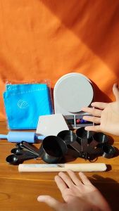 PAKET TIMBANGAN DIGITAL UNTUK MEMBUAT KUE | ALAS ADONAN ROLLING PIN SILIKON | BAKING TOOLS SET
