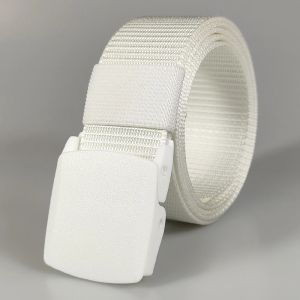White Automatic Buckle Nylon Army Tactical Men Belt Military Waist Canvas Belt Outdoor Strap Travel Jeans Black Belts for Women