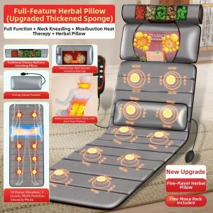 Heated Massage Pad Full Body Neck Waist Back Kneading Home Massage Mattress Airbag Chair Pad Vibration Massage Technique