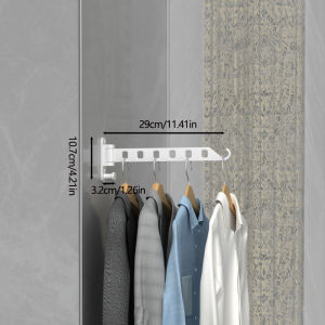 Wall Mounted Foldable Drying Rack Clothes Loop Hanger Rack Windproof Laundry Dryer Retractable Invisible Wall Hanging Organizers