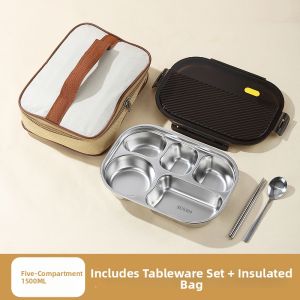 YOULUNMEI | Children Food-grade 304 Stainless Steel Partitioned Plate