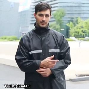 Jas Hujan Jubah All Size Pria Wanita Tebal Anti Angin Oxford Cloth