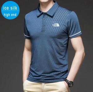 The North▔Face  Ice silk  Business Casual polo shirt for men  Short Sleeve mens  Golf Tennis Fashion Teeshirt