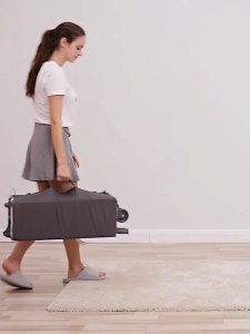 Foldable Baby Co-Sleeper Crib（Free Mosquito Net) 2 Level Mobile Liftable Adjustable With Changing Diaper Cabinet Rocking Toys Bed