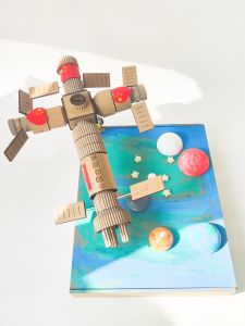 ชุดวัสดุงานฝีมือ DIY สำหรับเด็ก วัสดุกระดาษบอร์ด วิทยาศาสตร์การบิน เทคโนโลยีเล็กๆ สร้างสรรค์ อุปกรณ์การศึกษา อุปกรณ์งานฝีมือ