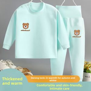 JIFANPAUL | Pure Cotton High-Waist Protective Baby Sleepwear Set for Autumn and Winter