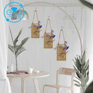 Combo 3 Bảng Gỗ Kèm Lọ Thuỷ Tinh Mini Treo Tường / Bình Thuỷ Tinh Treo Tường Decor Phòng Lọ Thuỷ Sinh Treo Ban Công