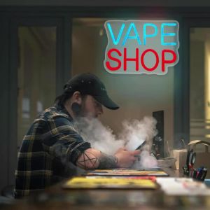 Vape Shop Neon Sign for Wall DecorLED Neon Lights Business Sign for Smoke Shop Man Cave Bedroom Bar Stores Window Birthday Gift