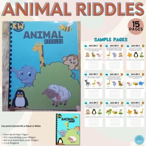 Animal Riddles Workbook Worksheets: Preschool & Kindergarten Activities