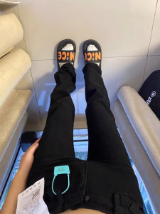 Quần Jeans Nam Dài Phong Cách Đường Phố Mỹ Vải Bố Đen Form Rộng Dưới