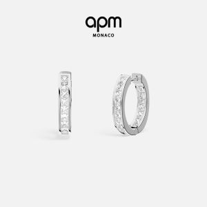 White Pave Circular Earrings