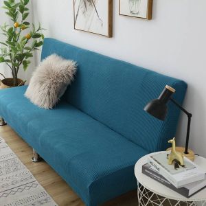 Armless Sofa Bed Cover Solid Color Without Armrest Big Elastic Folding Furniture Decoration Thickened Bench Covers