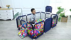 Pagar Tempat Bermain Anak Anak 1.8M Mandi Bola Tenda Blue&Red Keranjang Mandi Bola Satu Set