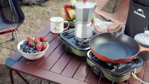 Gas Stove with Grill Folding Gas BBQ Camping Gas Stove Camping Stove Camping Stove for Camping Outdoor Cooking Backpacking Picnic