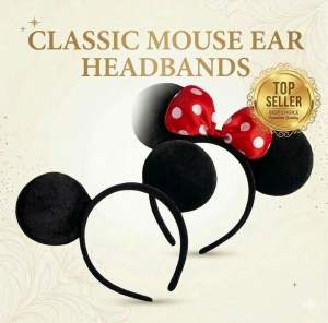 [SG Ready Stock]Classic Mouse Ear Headbands Mickey Minnie Cute Cartoon Party Cosplay Couple Family Matching Fast Shipping