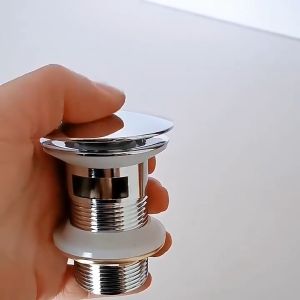 Elegant Solid Brass Bathroom Basin Drain Stopper with Overflow Anti-Corrosion High-Quality Metal Construction