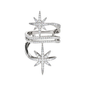 Stylish Shooting Star and Hexagram Ring