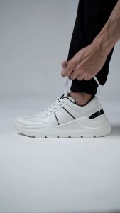DEVANO WHITE GREY - Sepatu Sneakers Pria Putih Casual Sneker Cowok Naz x Sneakers Pedia